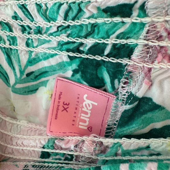 3X Jenni Pink and Green Floral Pajama Shorts - Picture 3 of 4